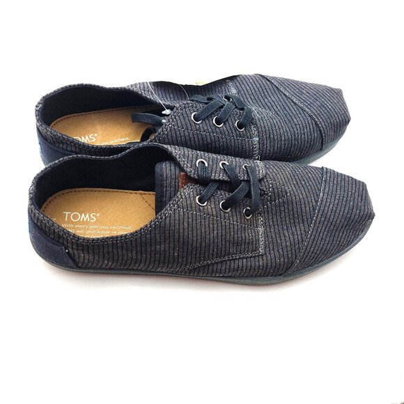 Brand New Men’s Black Toms Canvas Lace Ups - Picture 2 of 6